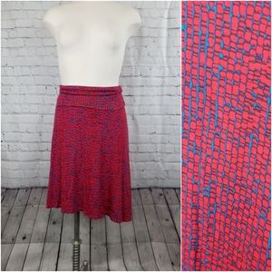 ⭐️4/$20 Lularoe Azure Skirt Red/Blue Snakeskin Pattern